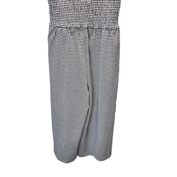 Versona Women's Black and White Houndstooth Jumpsuit Size M Smocked Back - Picture 6 of 10